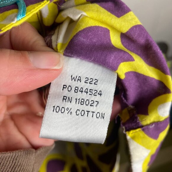 Boden Size 12 Ibiza Kaftan Floral Tunic Dress Ric Rac Trim Purple Yellow Retro - Picture 5 of 7